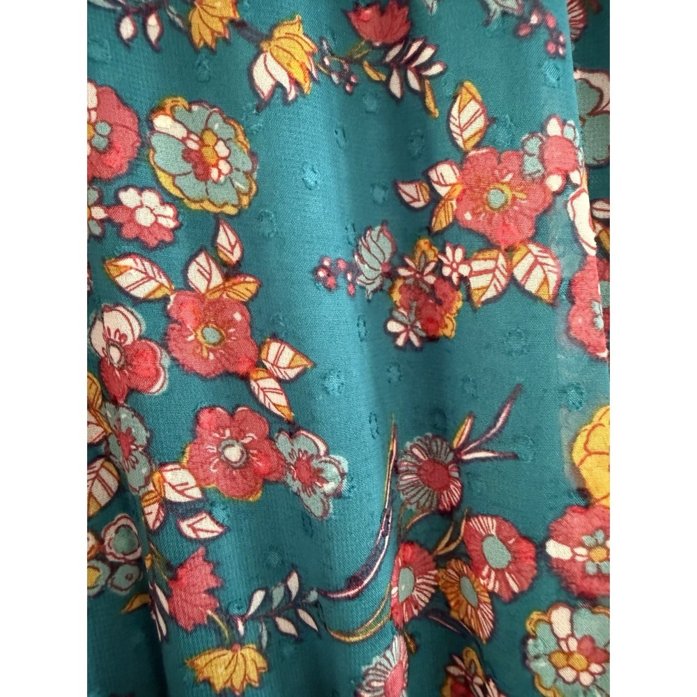 Nanette Lepore Long Sleeve Chiffon Dress Navy Floral Print Size 6 - Picture 6 of 10